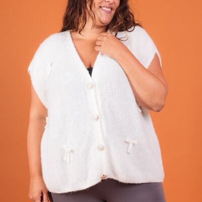 Gilet maille noeud baby alpaga PG2523GT