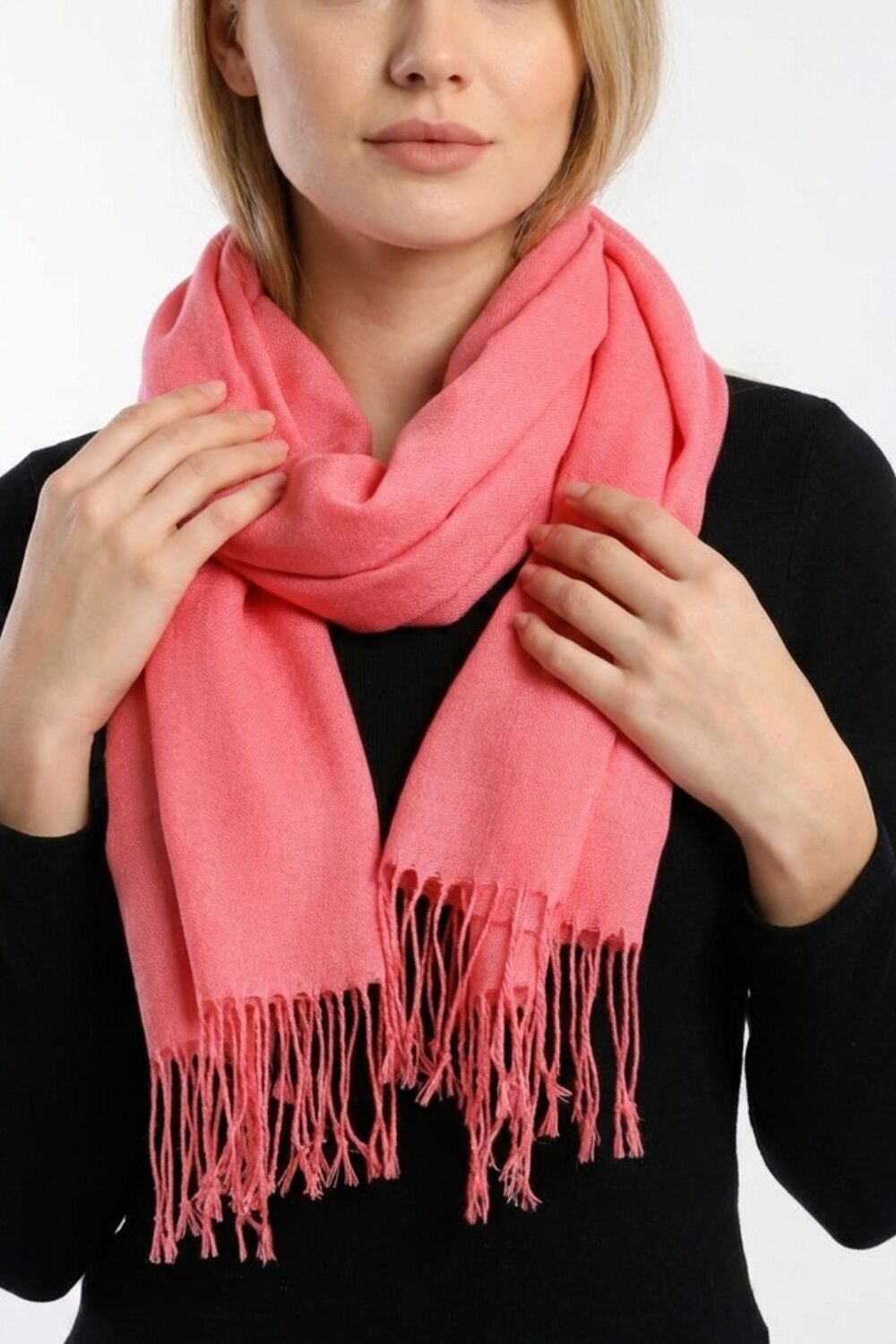 Korallenrosa Alpakawoll- und Seidenschal | Great Natural Alpaca