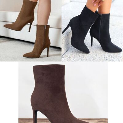 Bottines à talons aiguilles pour femme (LOT DE 12 PAIRES, UK3-UK8)