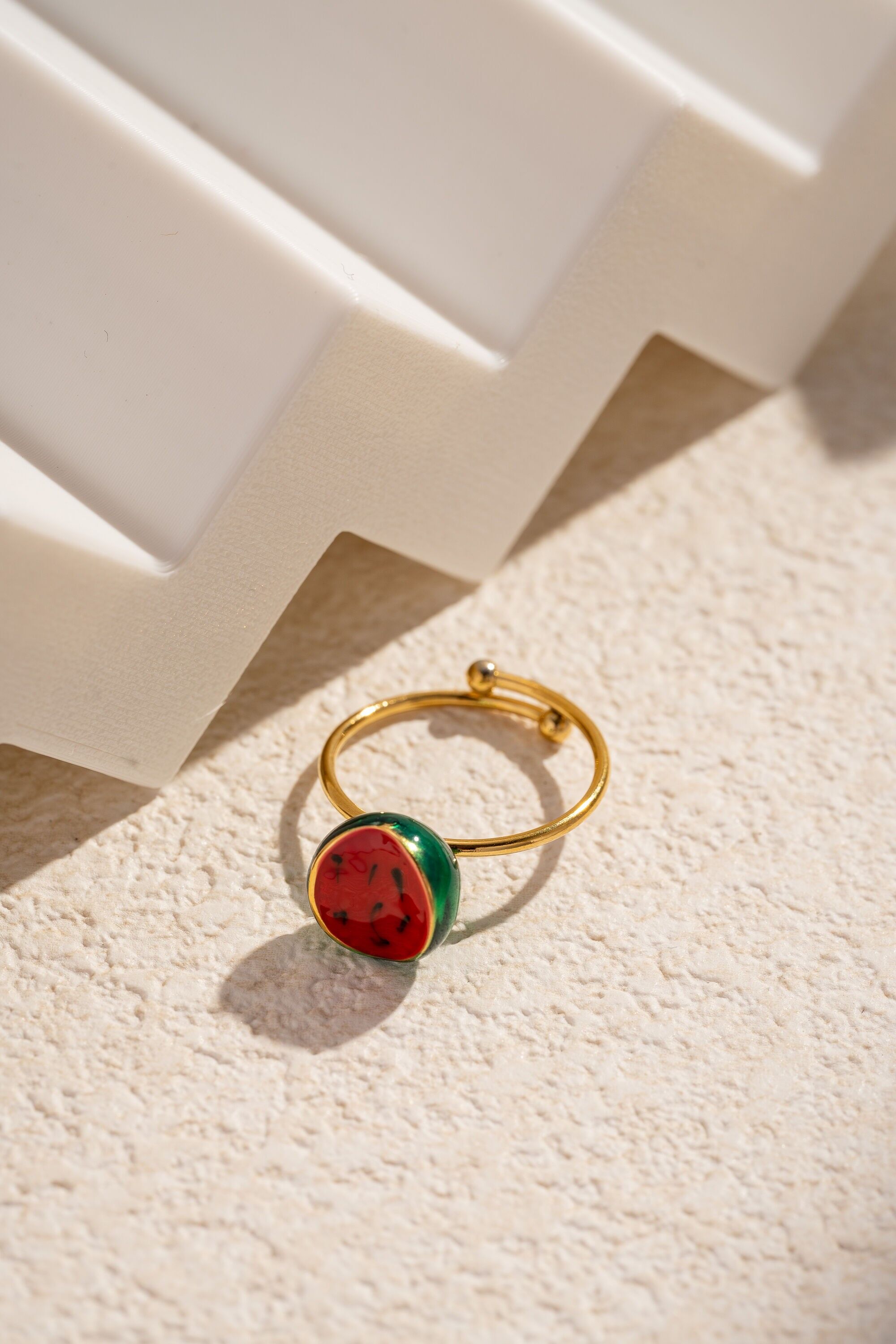 Anello a forma di anguria fine – regolabile in acciaio inossidabile