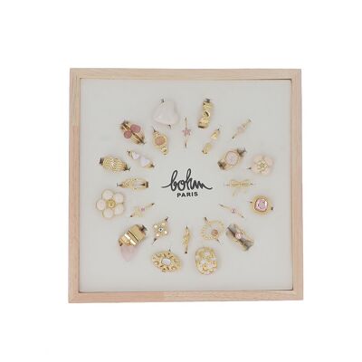 Kit de 24 bagues - doré beige - PRESENTOIR OFFERT