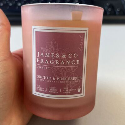 Bougie parfumée de luxe d'automne Orchidée et Poivre rose
