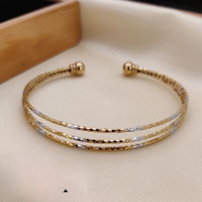 Zweifarbiges dreireihiges Messing-Armband