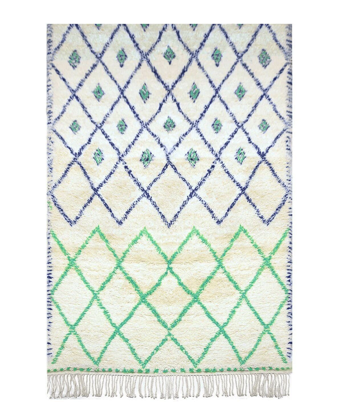 Tapis berbère authentique – Majorelle en laine marocaine | Tapis de couloir fait main sur mesure 80 x 240 cm
