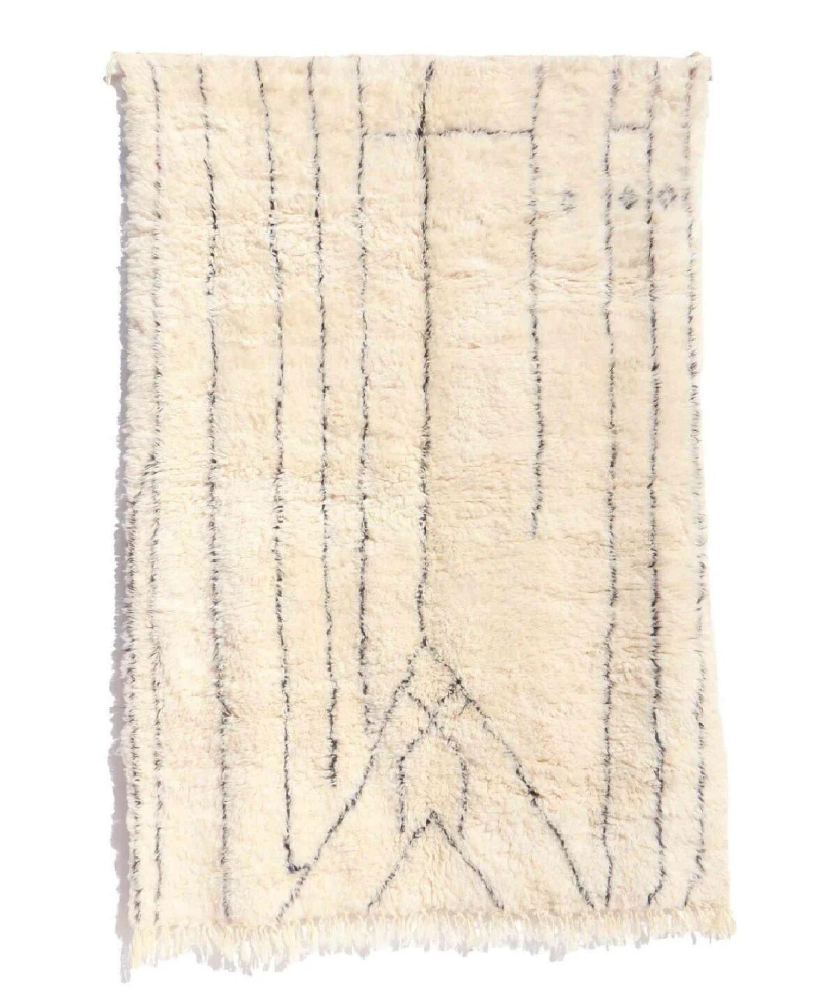 Tapis berbère marocain en pure laine | Tapis de couloir fait main sur mesure 80 x 240 cm