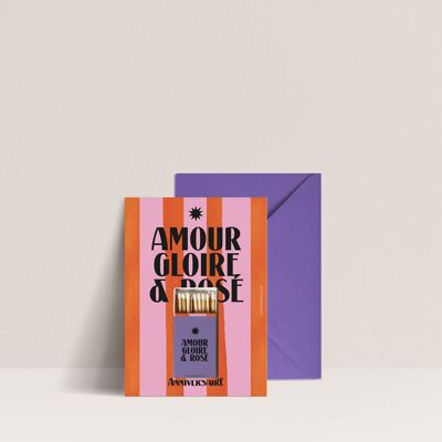 Biglietto di auguri di compleanno - Amore, gloria e rosé