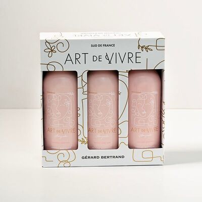 Art de Vivre rosé wine AOP Languedoc 75cl 2024 3 bottles and its box