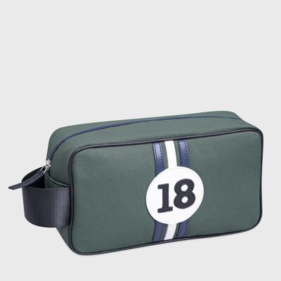 Trousse de toilette en tissu kaki éco-responsable Bobby bleu blanc bleu numéro 18