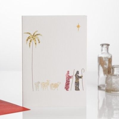 Christmas greeting card: 6 items at € 1.30 each.  Recommended retail price: € 3.  Size: 15.7 x 11 cm.  Including envelope: yes.  Envelope color: red.  Text inside: yes (With Best Wishes for Christmas and the New Year).  Individually packed in seal.