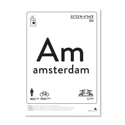 Amsterdam - A3 noir et blanc