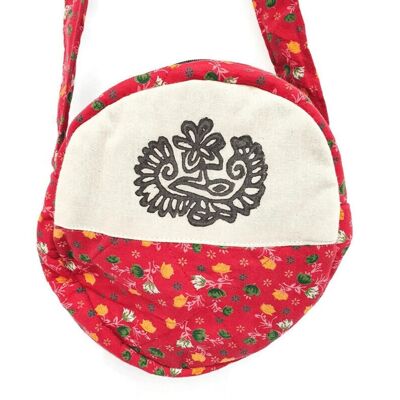 Sac bandoulière rond en sari