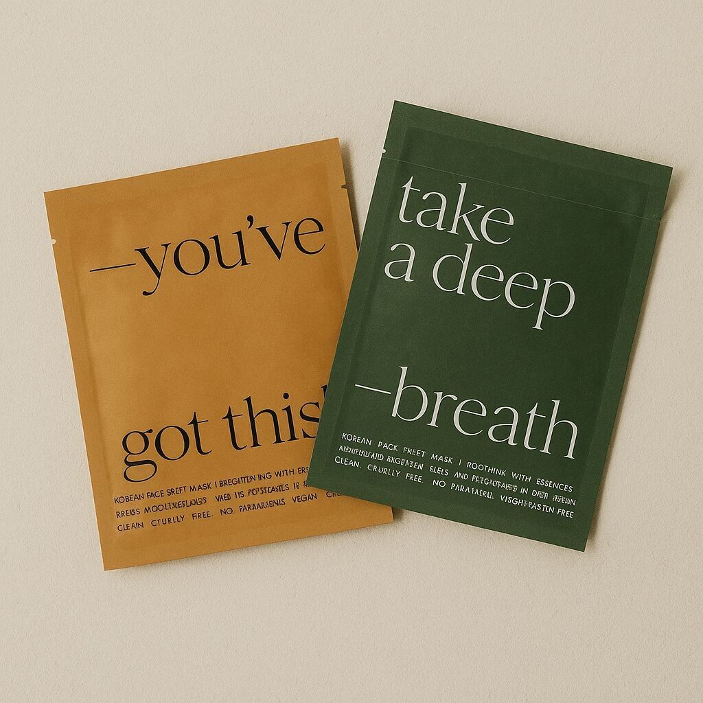 Masque coréen en verre avec citation - Lot de 2