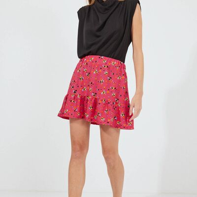 Red patterned skirt