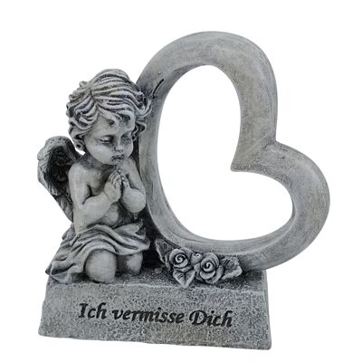 Cuore con scritta angelica "Mi manchi"