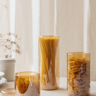 Bocal de rangement, bocaux de rangement, récipient de rangement, verre borosilicaté recyclé