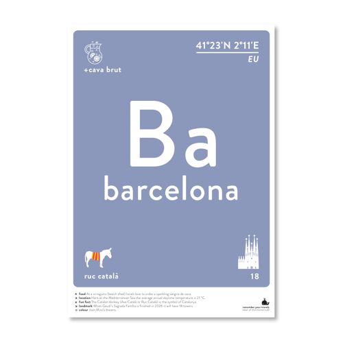 Barcelona - black & white A3