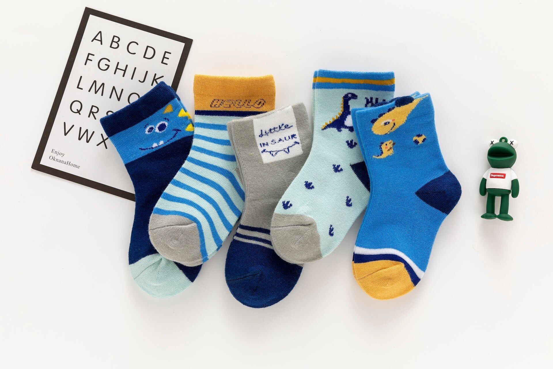 Pack of 5 Dino High Socks I Baby and Child