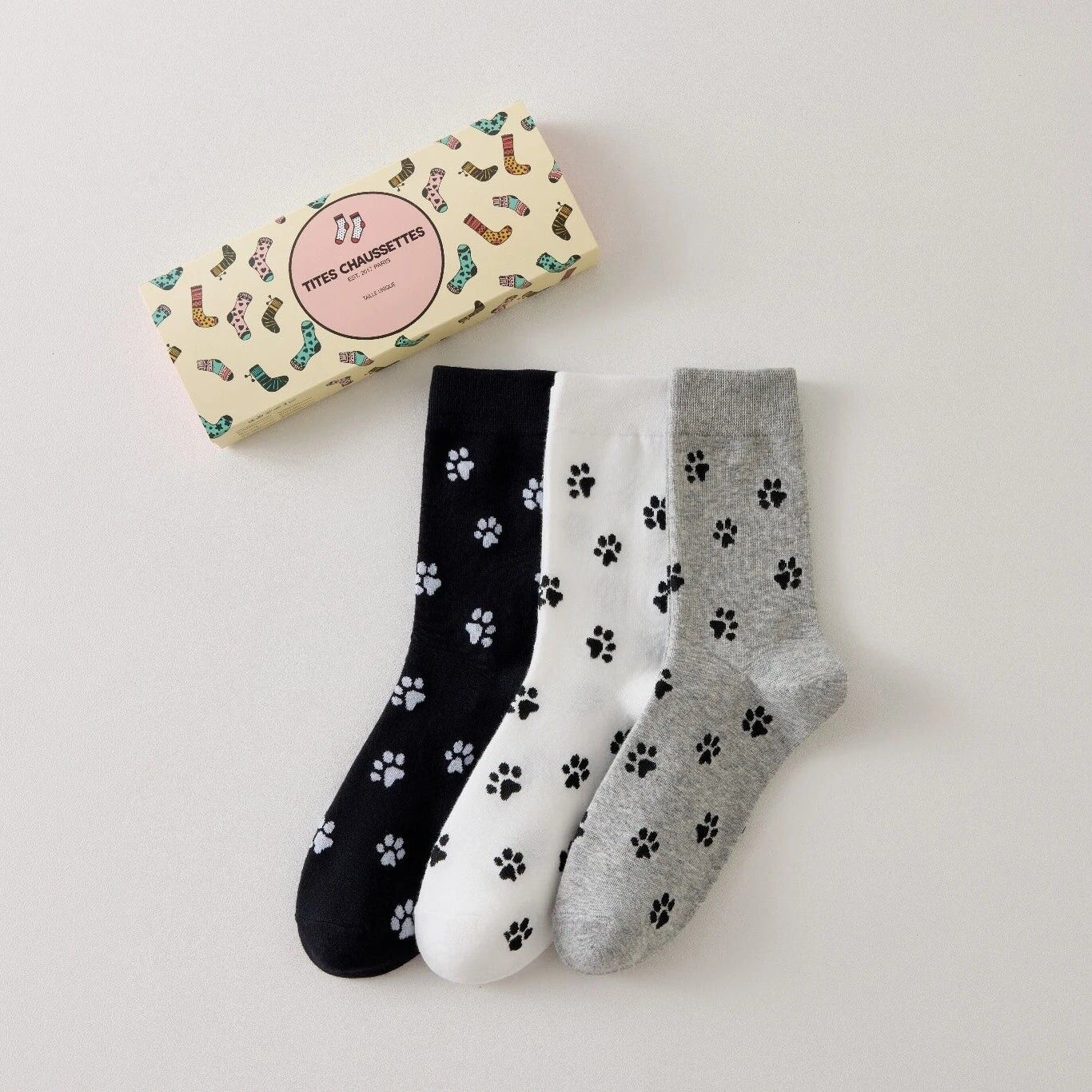 Pack of 3 Women's Cat Print Socks I 35-41