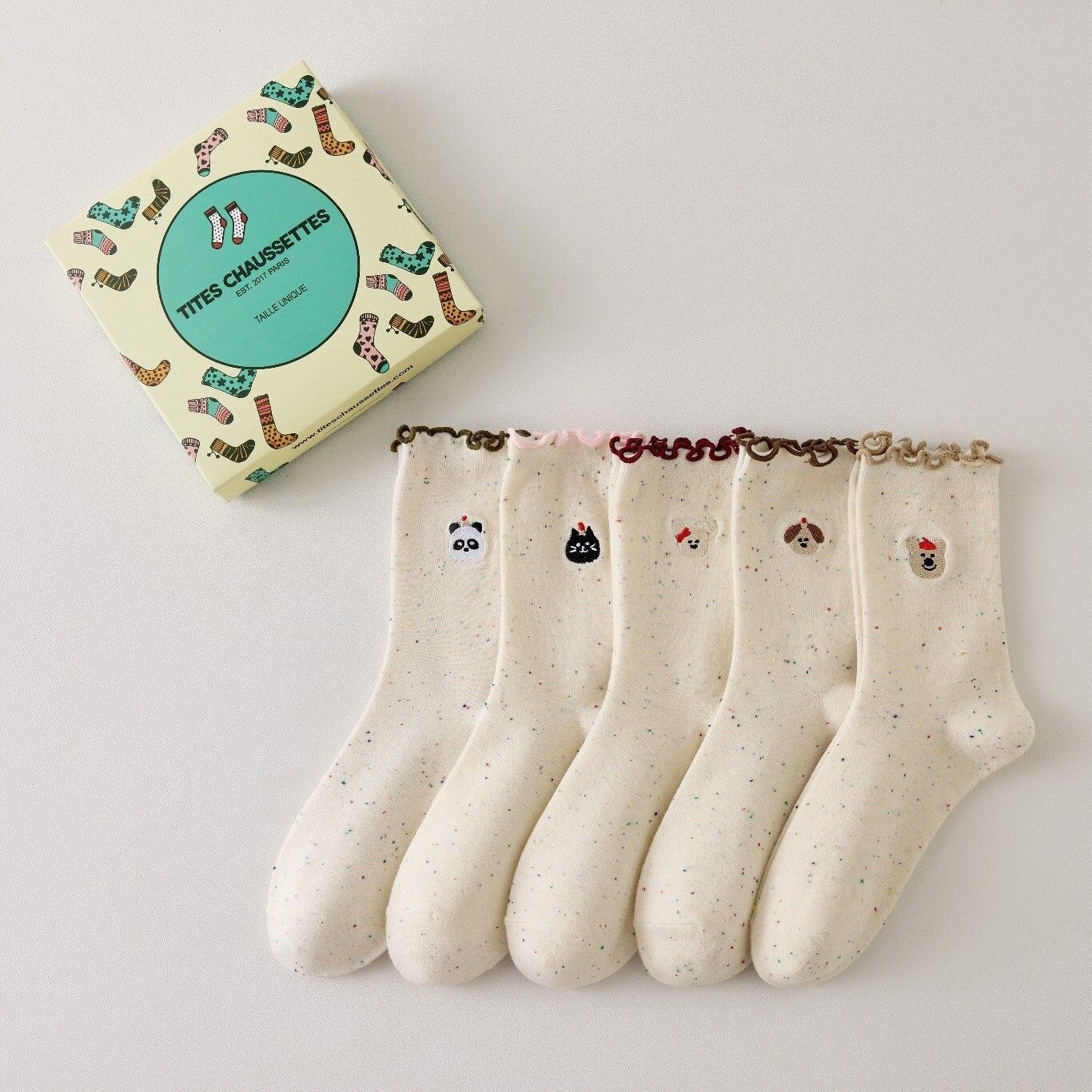 Pack of 5 Women's Animal Head & Ruffle Socks I 35-41