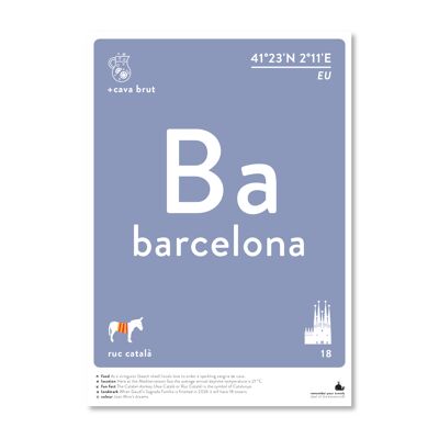 Barcelona - black & white A4