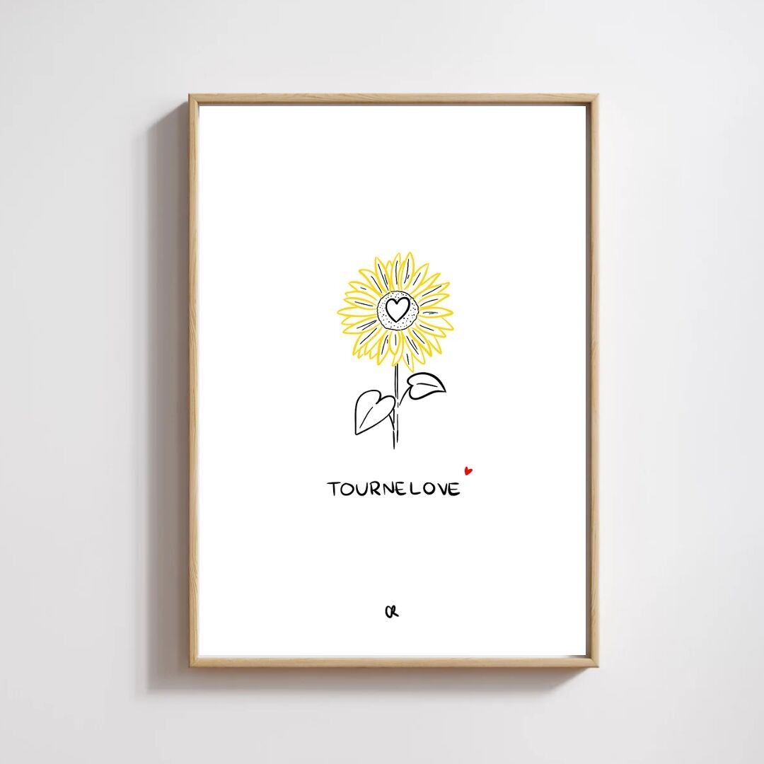 Illustrazione A5 serie FIORI: Girasole