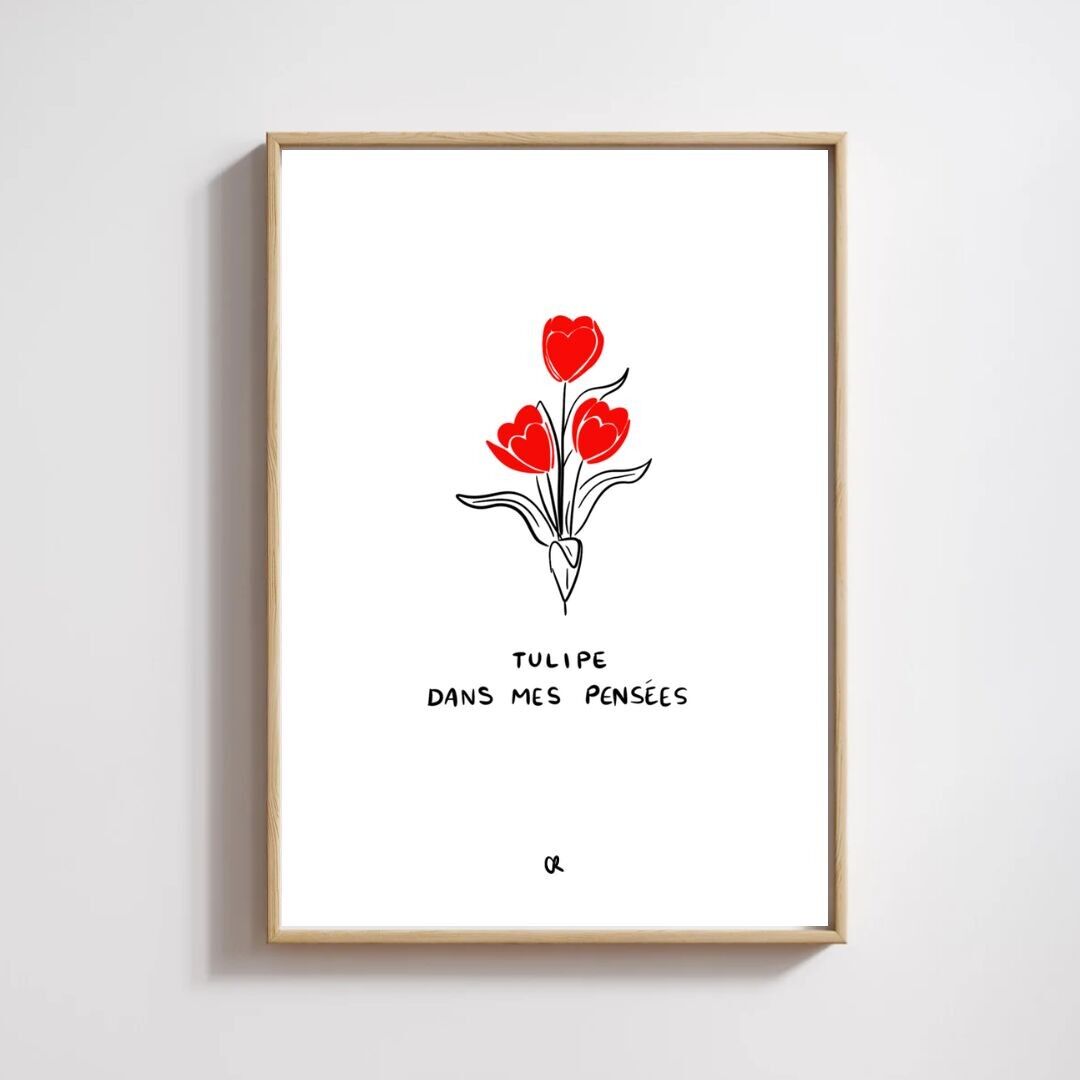 Illustrazione A5 serie FIORI: Tulipano