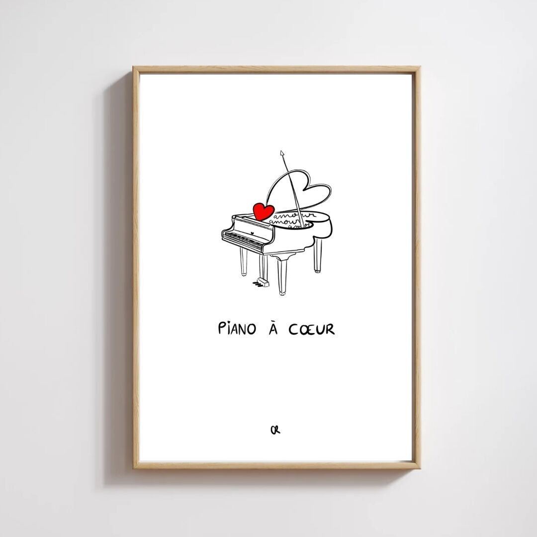 Illustrazione A5 “Piano à cœur” Serie musicale