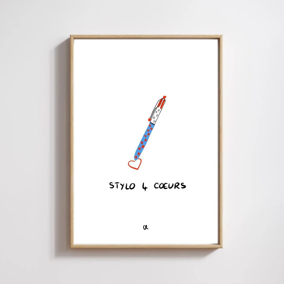 Illustrazione A5 “Penna a 4 cuori”