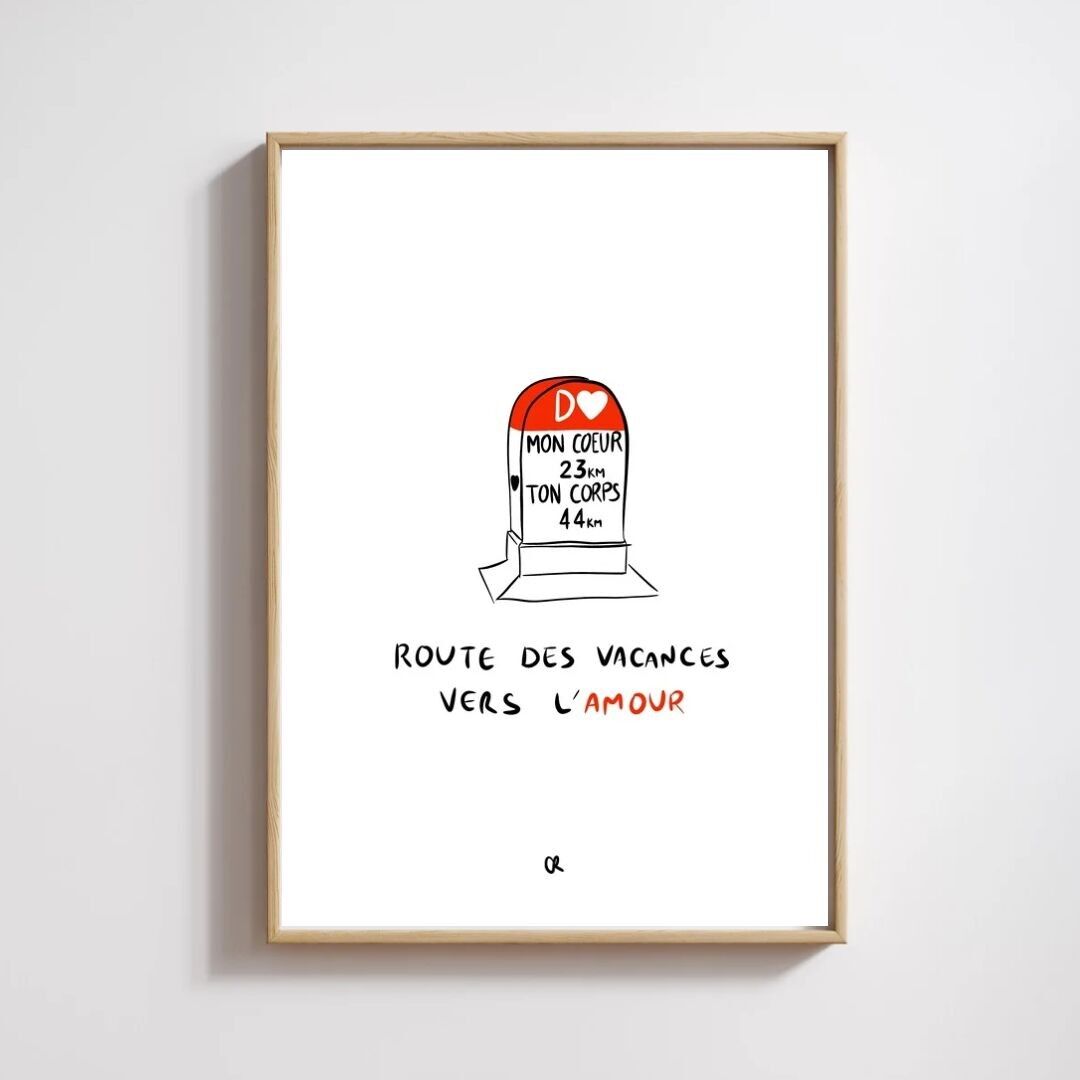 Illustrazione A5 “La strada delle vacanze verso l'amore”