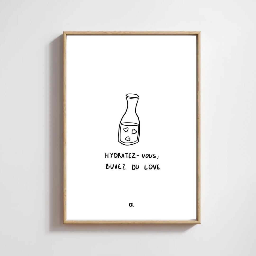 Illustrazione A5 “Idratati, bevi amore”