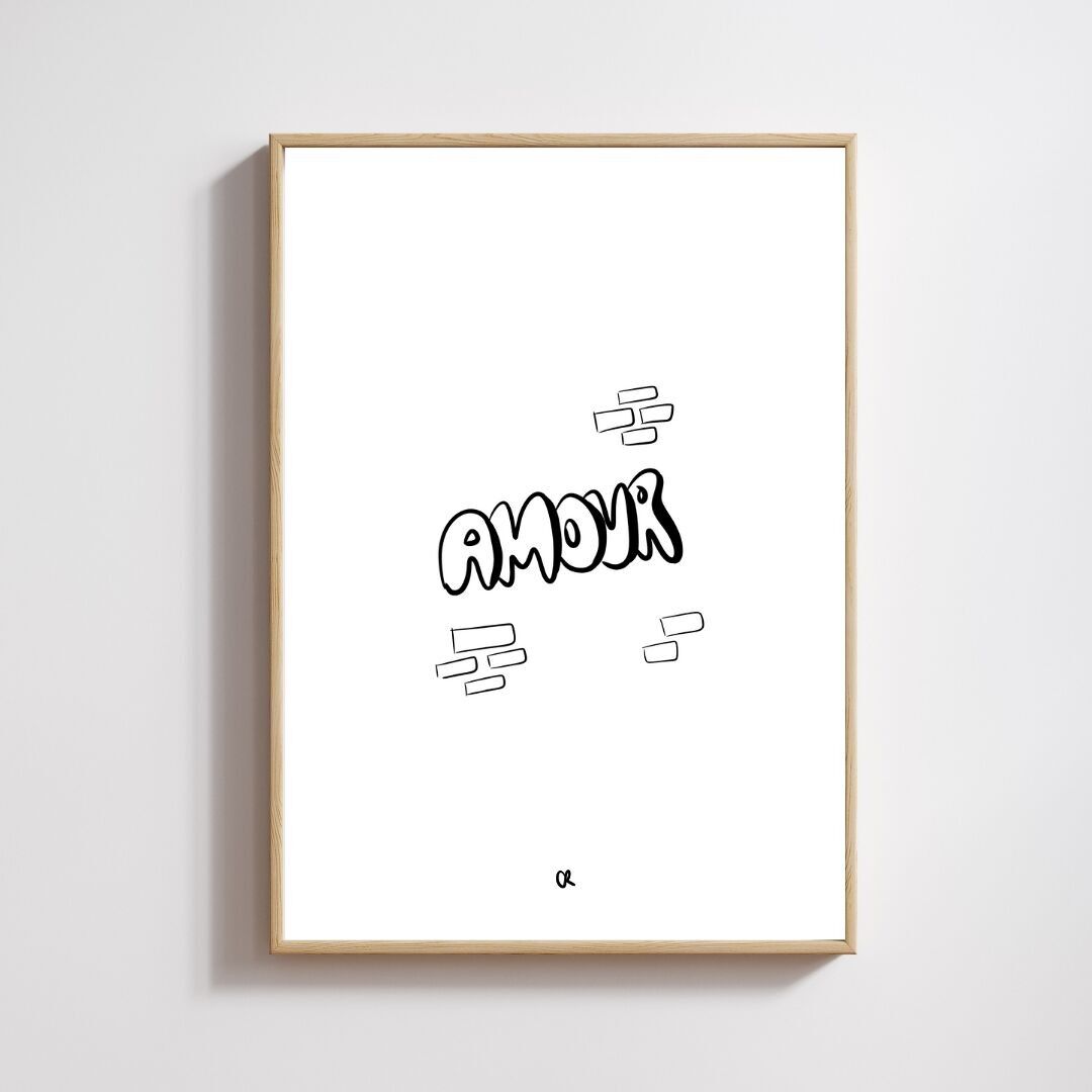 Illustrazione A5 "Graffiti a forma di cuore"