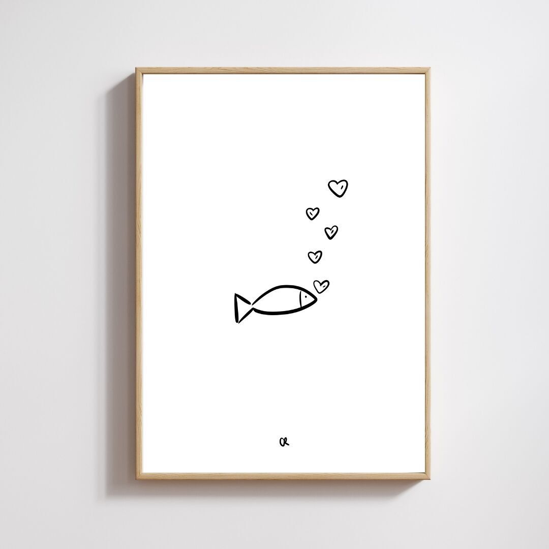 Illustrazione A5 "Pesce sotto l'amore"