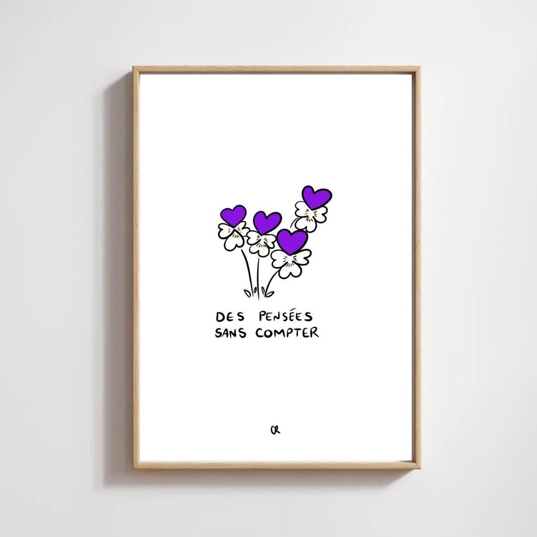 Illustrazione A5 Serie FIORI "Pensieri senza contare"