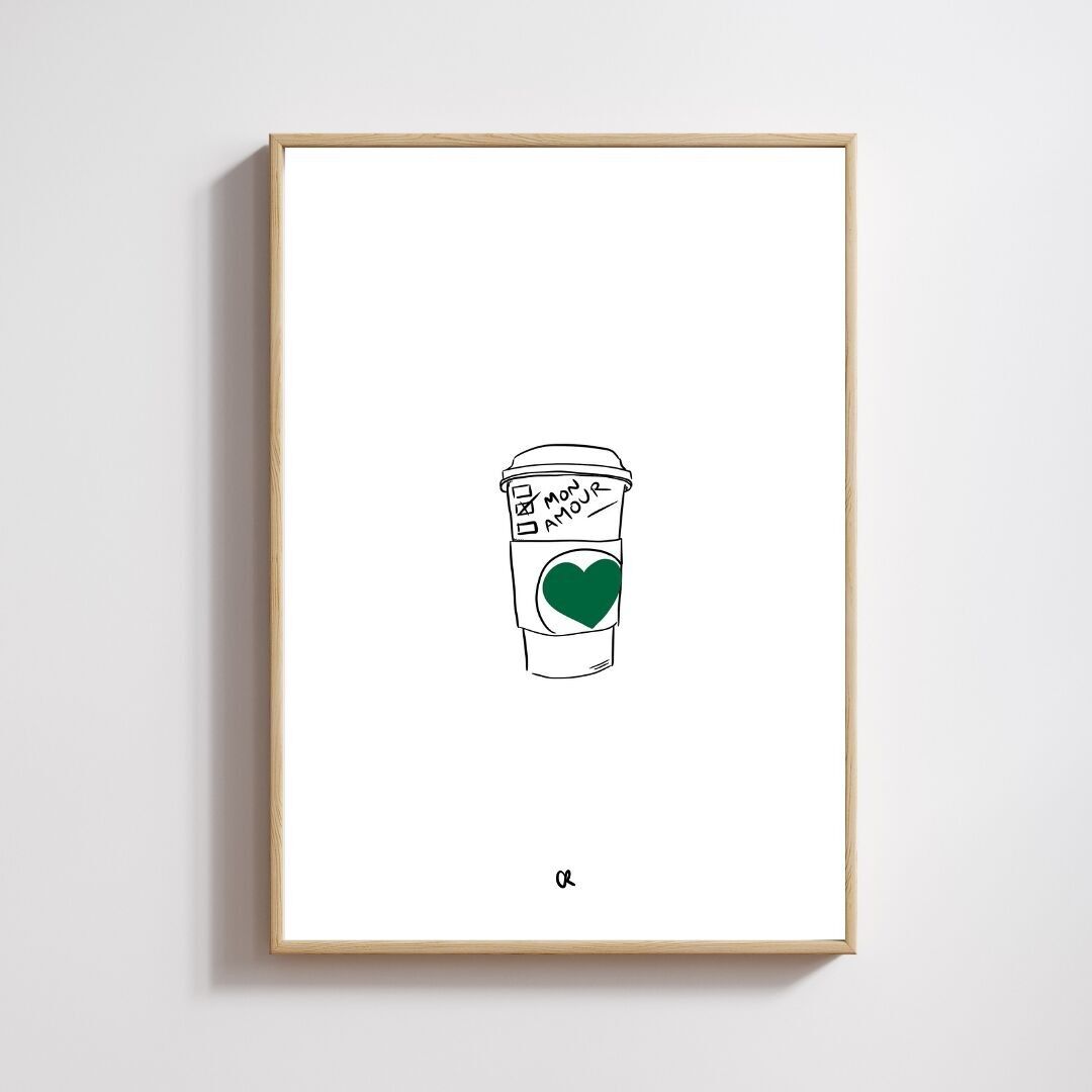 Illustrazione A5 "Supplemento Caramel Macchiato Ti amo"