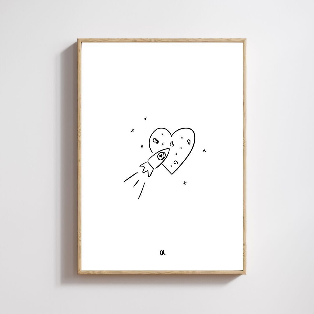 Illustrazione A5 "Fino alla luna - amore e ritorno"