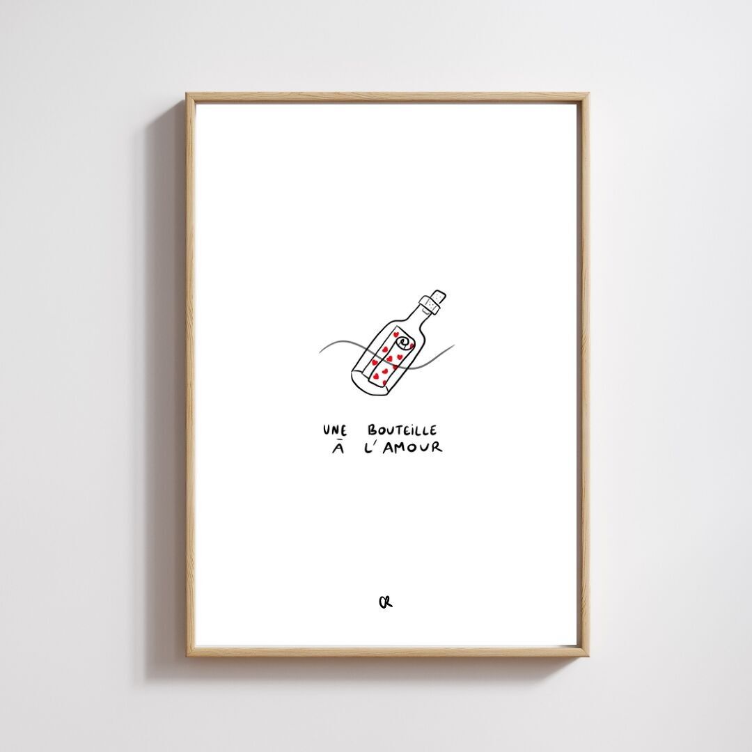 Illustrazione A5 "Bottiglia d'amore"