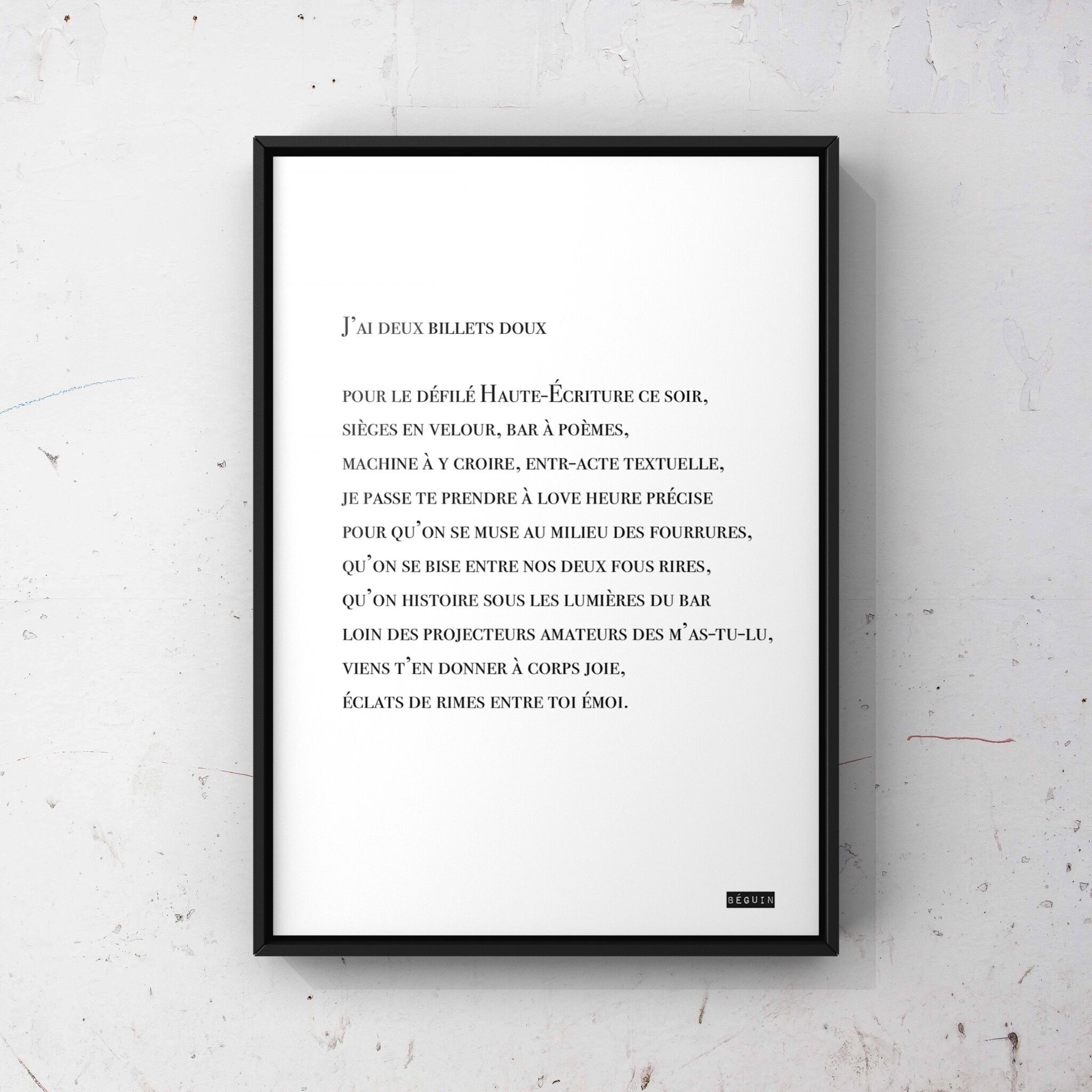 Poster con poesia - Ho due bigliettini d'amore - 21x29.7