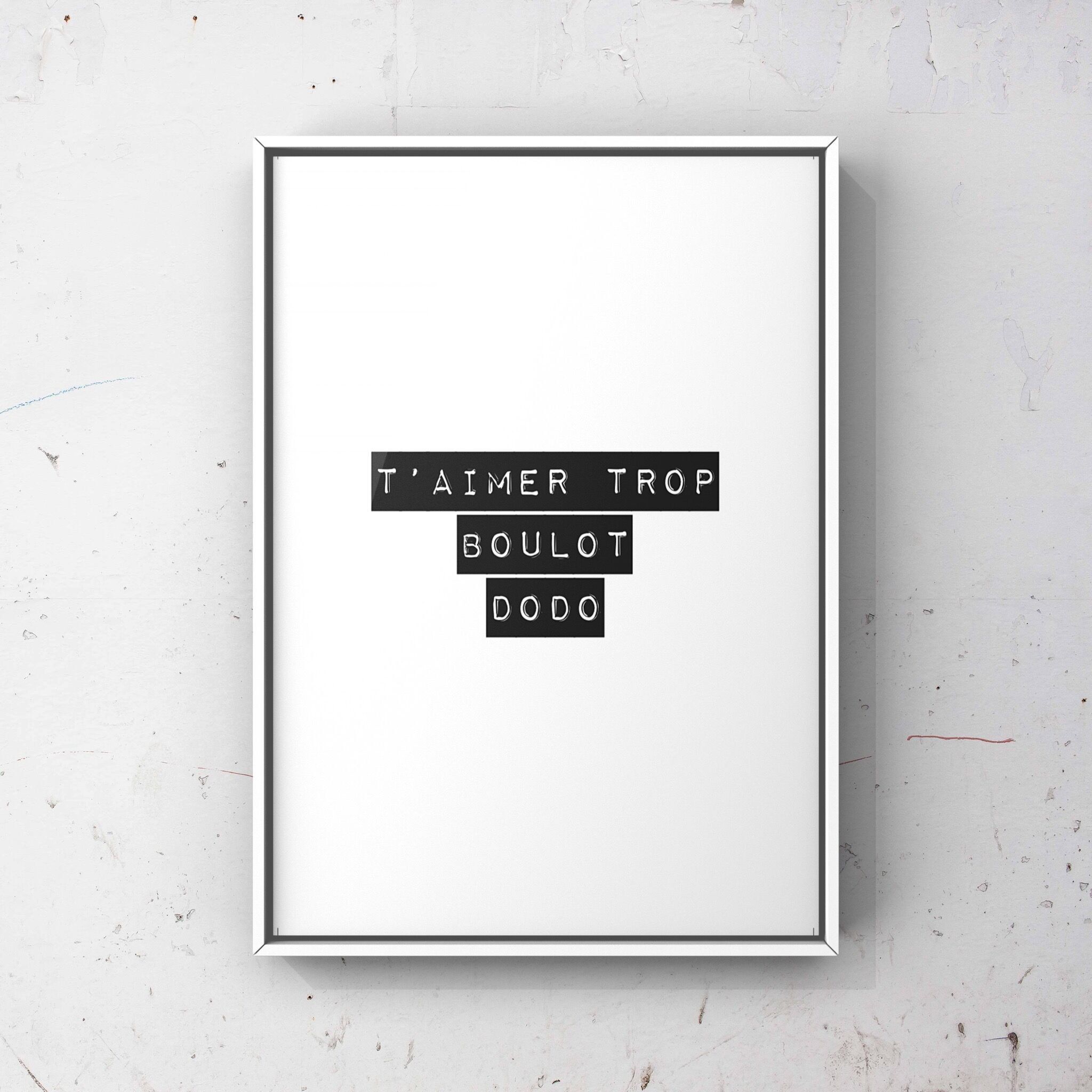 Poster con poesia - Ti amo troppo, lavoro, sonno - 21x29.7