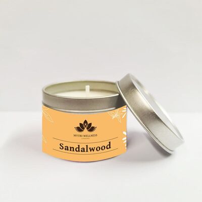 Candela di soia profumata al sandalo