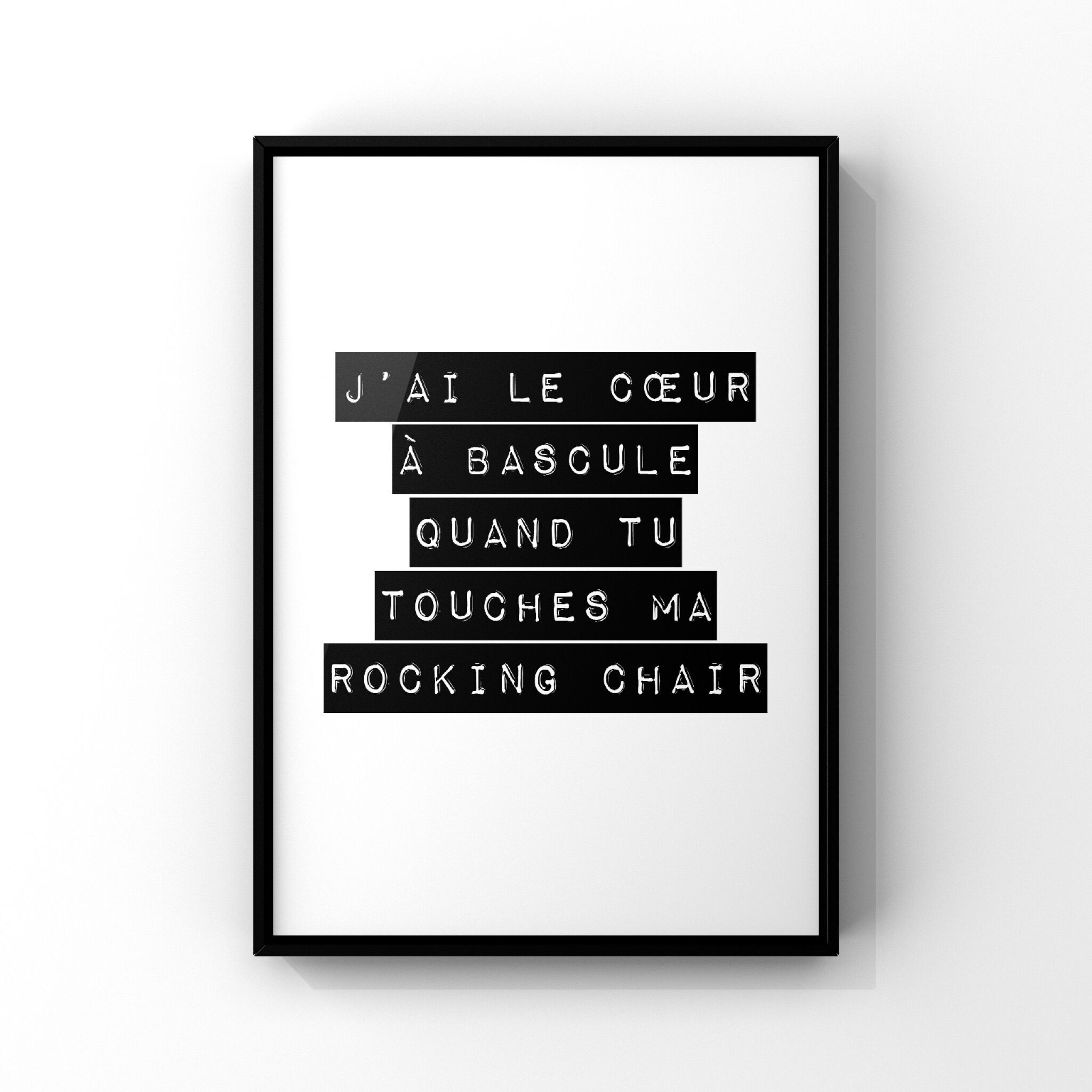 Poster con poesia - Il mio cuore salta un battito quando tocchi la mia sedia a dondolo - 21x29.7