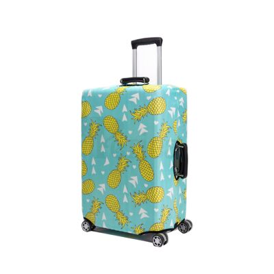 Housse de valise Periea – Vert avec ananas jaunes – 3 tailles