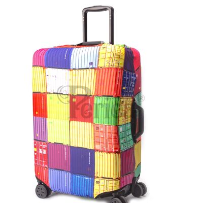 Housse de valise Periea – Carreaux colorés – 3 tailles
