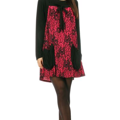 Rosa bedrucktes Top + Unterhemd-Set (A256)
