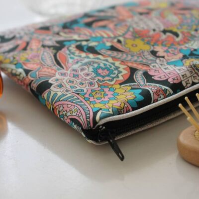 Pochette zippée Alna cachemire noir