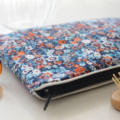 Pochette zippée Alna prairie bleue