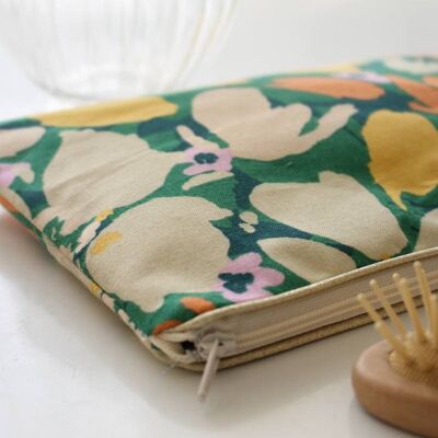 Borsa con cerniera Alna beige a forma di petalo