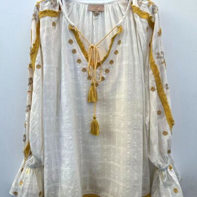 Elegant blouse with flared sleeves