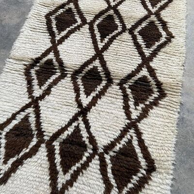 Moroccan Berber Corridor Carpet – Pure Wool Custom Handmade Rug 97 x 214 cm