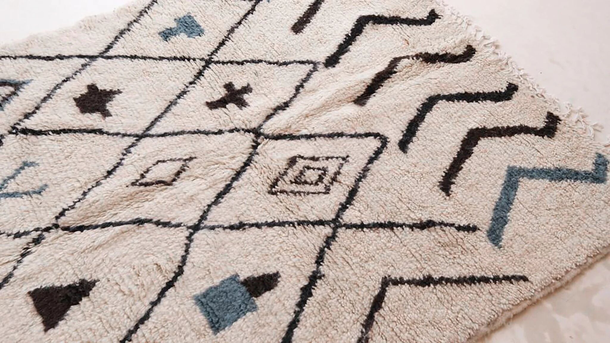 Tapis berbère marocain en pure laine – Tapis de couloir fait main sur mesure 80 x 240 cm