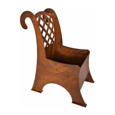 Iron chair garden decoration | Metal chair for planting in rust look, 71.5 cm